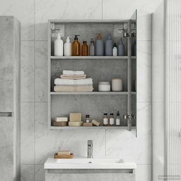 vidaXL Badkamer spiegelkast Beton Grijs 50 x 14,5 x 70 cm, Verzenden, Nieuw