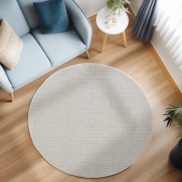 Rond Vloerkleed | Loom | Uni | Crème | 160x160 cm, Verzenden, Nieuw