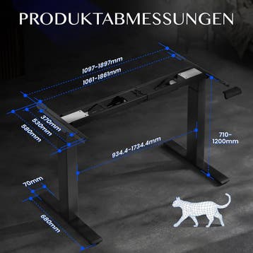 FLEXISPOT In hoogte verstelbaar bureau frame E300, zwart, ho, Verzenden, Zo goed als nieuw