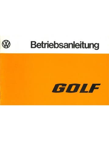 1978 VOLKSWAGEN GOLF INSTRUCTIEBOEKJE DUITS