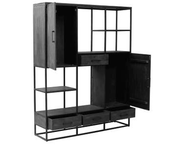 Vakkenkast Utah zwart XXL | Mokana Furniture, Ophalen of Verzenden, Nieuw