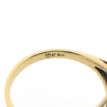 10 karaat ring met parel, Sieraden, Tassen en Uiterlijk, Ringen, Gebruikt, Geel, Ophalen of Verzenden, 17 tot 18