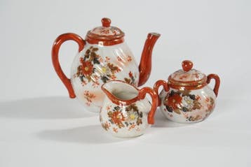 Koffieservies - Porselein - Kutani, Taisho 1890-1925