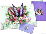 Vrolijke Margrieten met Prachtige Vlinders pop-up kaart, Verzenden, Nieuw