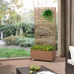 Tuinscherm Bernalda met plantenbak op wielen 190x82x38 cm br, Verzenden, Nieuw