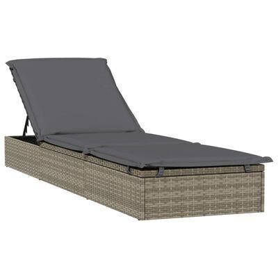 VidaXL ligbed, 201 x 55 x 62 cm, poly rattan grijs, Diversen, Overige Diversen, Ophalen