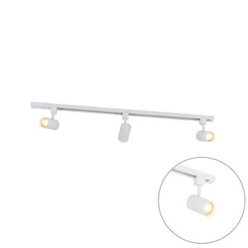 Qazqa 1-fase railsysteem set met 3 spots GU10, 100 cm, Ophalen of Verzenden, Nieuw in verpakking, Verlichting