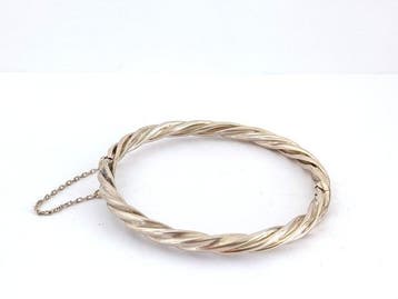 Zonder minimumprijs - Armband sterling - gedraaide bangle, Sieraden, Tassen en Uiterlijk, Armbanden, Nieuw