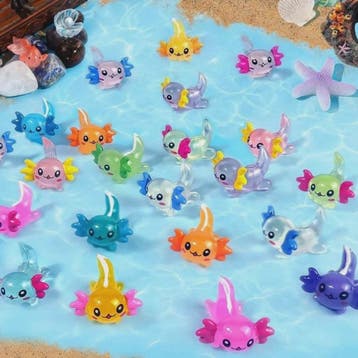 Set van 10-30 Mini Axolotl Beeldjes - Schattige Hars Figuurt