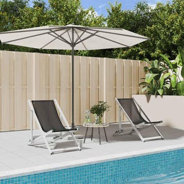 vidaXL Opklapbare stoelen, 2 stuks, grijs aluminium en, Verzenden, Nieuw, Aluminium