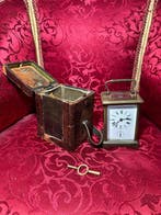 Klok - Messing - 1850-1900 - officierspendelklok, Antiek en Kunst