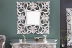 Elegante wandspiegel VENICE 75x75cm zilver antiek barokstijl, Ophalen of Verzenden, Nieuw