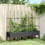 vidaXL Plantenbak met latwerk 160x40x142,5 cm polypropeen, Verzenden, Nieuw, Kunststof