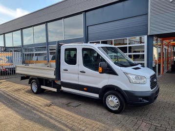 Ford Transit 2.0 TDCI 170 PK Open laadbak DC 6 Zits Euro 6, Gebruikt, Euro 6, Wit, Ford
