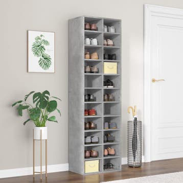 vidaXL Schoenenkast 54x34x183 cm bewerkt hout betongrijs, Verzenden, Nieuw