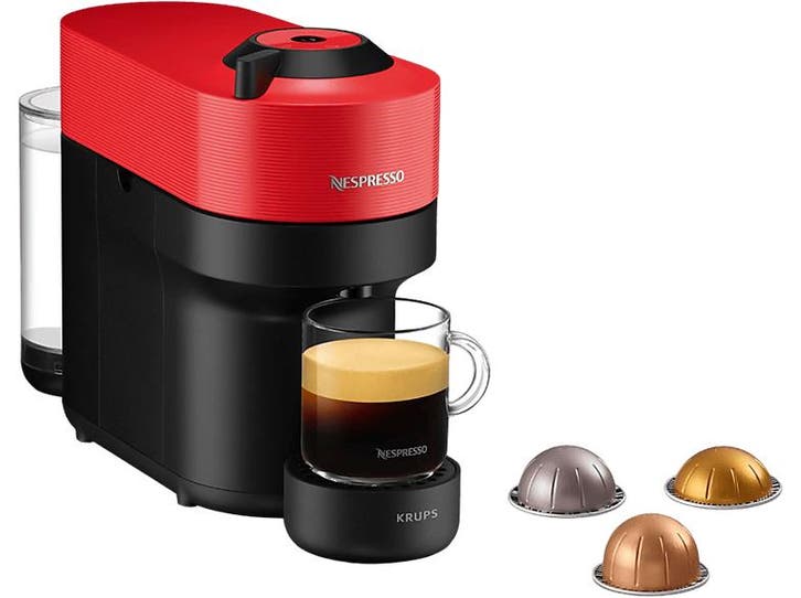 Krups -  Nespresso  Vertuo Pop - Capsulemachine Rood, Witgoed en Apparatuur, Koffiezetapparaten, 1 kopje, Afneembaar waterreservoir