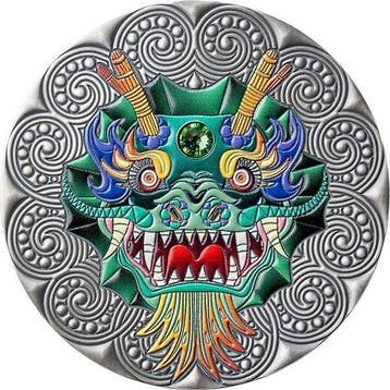 Niue. 5 Dollars 2024 Dragon - Mandala Collection 2 oz