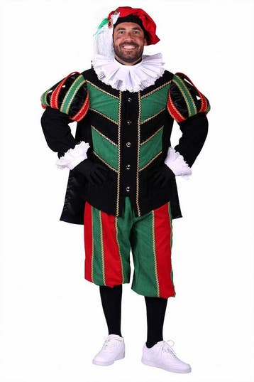 Pietenpak Rib Pamplona Zwart-Groen-Rood - XXL, Verzenden, Nieuw
