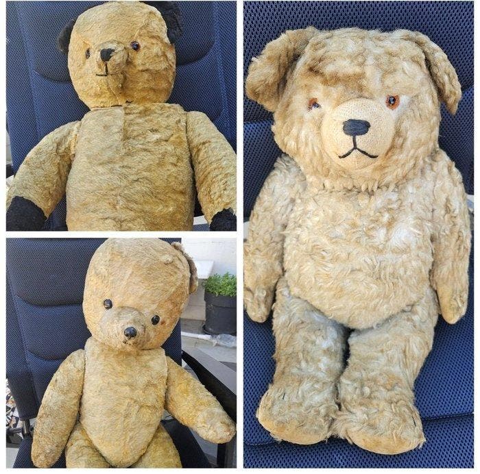 Various Manufacturers - Teddybeer - 3x Old Teddy Bears -, Antiek en Kunst, Antiek | Speelgoed