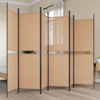 vidaXL 6-Panelen Kamerscherm Beige 300 x 180 cm Stof, Verzenden, Nieuw