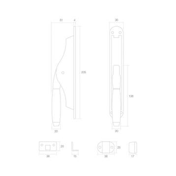 Intersteel pomp-espagnolet Ton 400 - messing, Verzenden, Nieuw