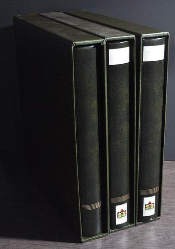 Accessoires Nederland - 3 lege luxe Lindner Albums met, Gestempeld
