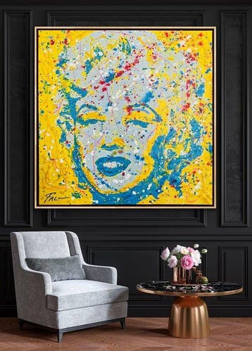 Joaquim Falco - WARHOL MARILYN YELLOW BLUE GOLD XL
