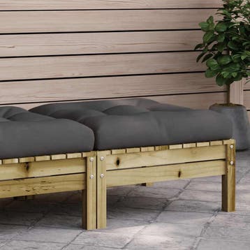 vidaXL Tuinvoetenbank met kussen geïmpregneerd grenenhout, Tuin en Terras, Verzenden, Nieuw