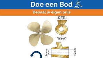 Bieden: Vetus Propeller 4-Blade Brass 23 x 19 Inch Right -, Watersport en Boten, Ophalen of Verzenden, Nieuw