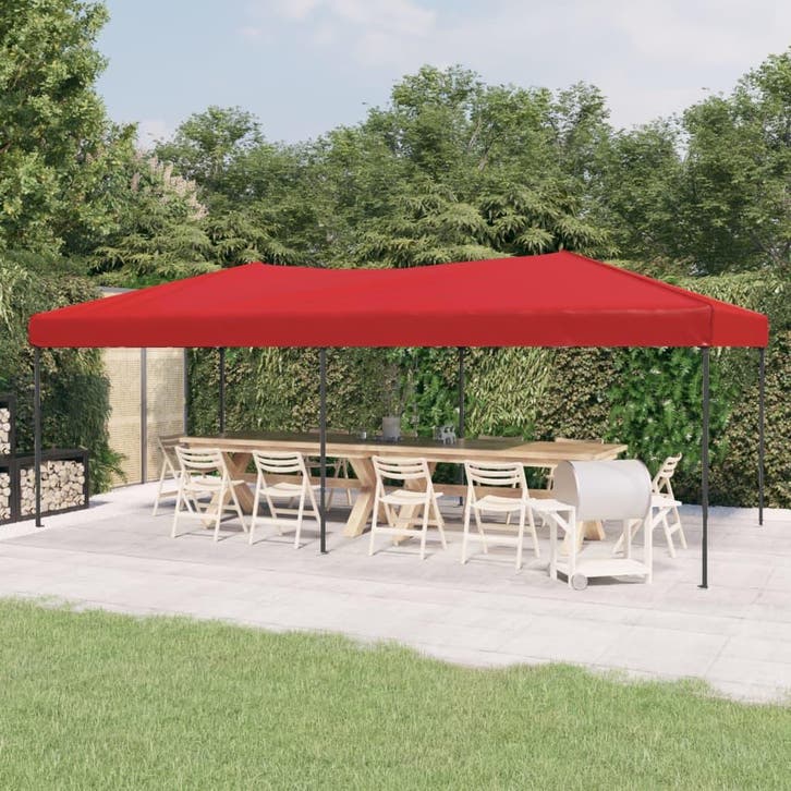 vidaXL Partytent inklapbaar 3x6 m rood, Tuin en Terras, Partytenten, Partytent, Nieuw, Verzenden