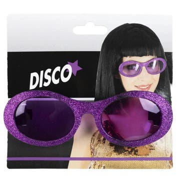 Glitterbril Paars Discobril, Verzenden, Nieuw