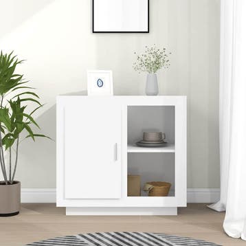 vidaXL Dressoir 80x40x75 cm wit, Verzenden, Nieuw, Overige houtsoorten, Minder dan 50 cm