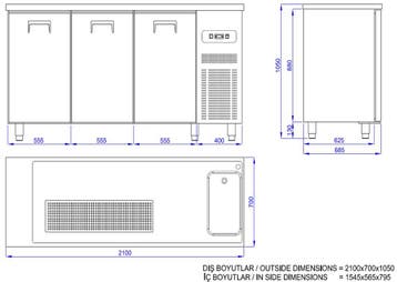 CombiSteel Bierkoeler | RVS | 3 Deuren Links + 1 Spoelbak Re, Ophalen of Verzenden, Nieuw