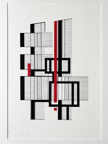 Eugène Eechaut (1928-2019) - Minimalist Abstract Composition, Antiek en Kunst