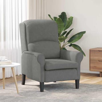 vidaXL Fauteuil Donkergrijs 76 x 94 x 102 cm Microvezel, Huis en Inrichting, Fauteuils, Verzenden, Nieuw