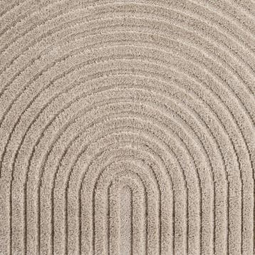 Rond Japandi Vloerkleed | Art | Bogen | Beige | 120x120 cm, Huis en Inrichting, Stoffering | Tapijten en Kleden, Verzenden, Nieuw