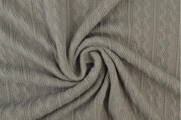 10 meter jacquard gebreide kabelstof - Donkergrijs, Hobby en Vrije tijd, Stoffen en Lappen, Overige materialen, 120 cm of meer