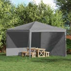 vidaXL Party Tent Zijwand 2 pcs Lichtgrijs 400 x 195 cm PE, Tuin en Terras, Verzenden, Nieuw