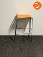 Oranje Van der Sluis Kruk – Refurbished Design met Chroom, Vergader- of Presentatieruimte, Ophalen of Verzenden, Gebruikt, Stoel