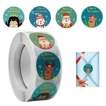500 Kerst Stickers Op Rol - 2.5cm - Kerststickers -, Verzenden, Nieuw