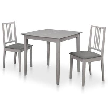 vidaXL 3-delige Eethoek MDF grijs, Verzenden, Nieuw