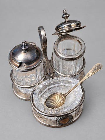 Elkington & Co. - Serveerschaal - Verzilverd, Glas, Metaal -