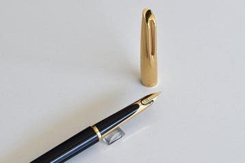 Waterman - C/F – 18K Inlaid Nib & Plaqué-Or Cap - Zonder, Nieuw