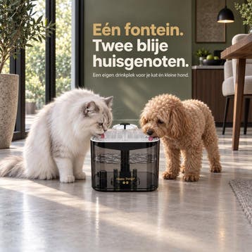 Happy Things® - Drinkfontein Kat en Hond - Fluisterstil -, Dieren en Toebehoren, Ophalen of Verzenden, Zo goed als nieuw