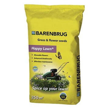 Graszaad met bloemen | Barenbrug | Happy Lawn | 250 m², Tuin en Terras, Verzenden, Nieuw