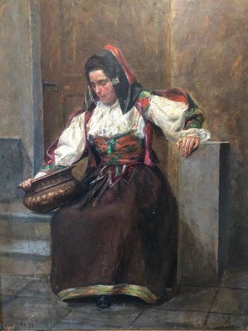 Antonio Mancini (1852-1930), Werkplaats van - Ragazza