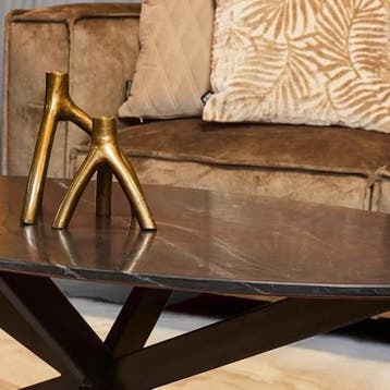 Salontafel Faye Black marble | 120 cm | Ovaal | Starfurn, Ophalen of Verzenden, Nieuw
