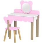 TRUUSK Kinder Kaptafel Set - Met Kruk - Make-up Spiegel - Be, Verzenden, Nieuw