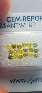 Zonder minimumprijs - 18 pcs Diamant (Kleurbehandeld) - 1.03, Nieuw