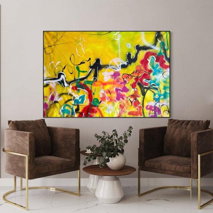 Timo Wedell - Erblühen - XXL - Abstract, Antiek en Kunst, Kunst | Schilderijen | Modern